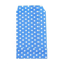 Honeyhandy Kraft Paper Bags, No Handles, Storage Bags, White Polka Dot Pattern, Wedding Party Birthday Gift Bag, Blue, 15x8.3x0.02cm