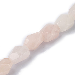 Honeyhandy Natural Rose Quartz Beads Strands, Faceted, Nuggets, 16~17x11~13x11~13mm, Hole: 1.5mm, about 13pcs/strand, 8.46~8.58 inch(21.5~21.8cm)