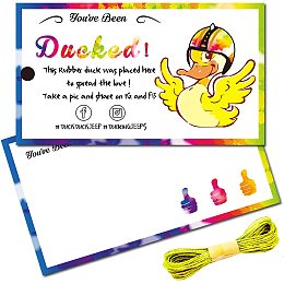 CREATCABIN 50Pcs You've Been Ducked Cards Duck Tags Card Ducking Game DIY Jeep Duck Card with Hole and Twine for Rubber Ducks Jeeps Car Decor 3.5 x 2 Inch-You've Been Ducked（Colorful