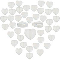 SUNNYCLUE 1 Box 40pcs Heart Stone Beads White Opalite Carved Natural Gemstone Loose Spacer Beads Transparent Healing Crystal Chakra Polished Strands for Jewelry Crafts Supplies, 10MM