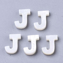 Honeyhandy Freshwater Shell Beads, Top Drilled Beads, Letter.J, 10x6.5x3mm, Hole: 0.8mm