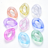 NBEADS Transparent Acrylic Linking Rings, Quick Link Connectors, for Curb Chains Makings, Frosted, Twist, Mixed Color, 23x17x4.5mm, Inner Diameter: 13.5x7mm