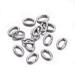 Honeyhandy 304 Stainless Steel Jump Rings, Open Jump Rings, Oval, Stainless Steel Color, 18 Gauge, 6x4x1mm, Inner Diameter: 2x4mm