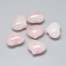 Honeyhandy Natural Rose Quartz Beads, No Hole/Undrilled, Heart, 20~21x25~25.5x13~14mm