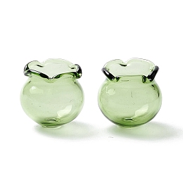 Honeyhandy Handmade Blown Glass Flower Beads, Campanula Medium L, Dark Sea Green, 15x16mm, Hole: 2.7mm