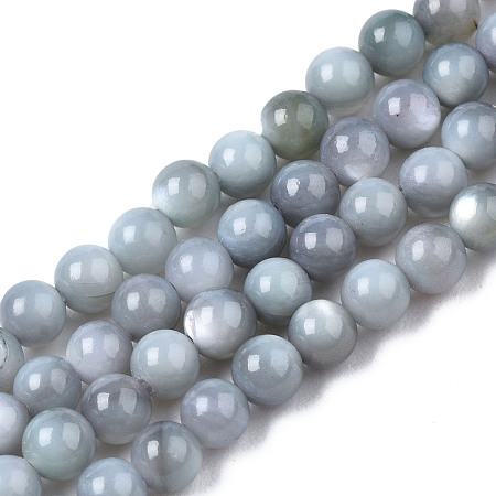 Honeyhandy Natural Freshwater Shell Beads Strands, Dyed, Round, Gainsboro, 2.5~3.5mm, Hole: 0.5~0.6mm, about 122~136pcs/strand, 14.57 inch~15.63 inch(37cm~39.7cm)
