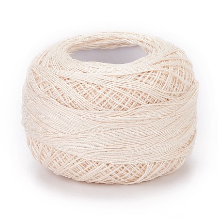 Honeyhandy 21S/2 8# Cotton Crochet Threads, Mercerized Cotton Yarn, for Weaving, Knitting & Crochet, Antique White, 1mm, 50g/roll