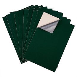 BENECREAT 20PCS Velvet (DarkGreen) Fabric Sticky Back Adhesive Back Sheets, A4 Sheet (8.3" x 11.8"), Self-Adhesive, Durable and Water Resistant, Multi-Purpose, Ideal for Art and Craft Making