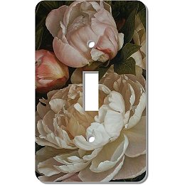 CREATCABIN 2Pcs Vintage Flower Single Toggle Light Switch Plate Covers Decorative Wall Plates Cover Acrylic Electrical Outlet Wallplates For Bedroom Kitchen Accessories Home Decor, 2.7 x 4.5 Inch