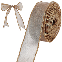 CRASPIRE 10 Yards Flat Polyester Chiffon Ribbon, for Bowknot Making, Camel, 1-1/2 inch(39mm)