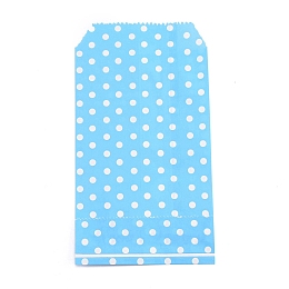 Honeyhandy Kraft Paper Bags, No Handles, Storage Bags, White Polka Dot Pattern, Wedding Party Birthday Gift Bag, Light Sky Blue, 15x8.3x0.02cm