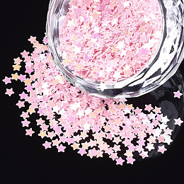 Honeyhandy Shining Nail Art Glitter, Manicure Sequins, DIY Sparkly Paillette Tips Nail, Star, Pink, 2.5x2.5x0.3mm