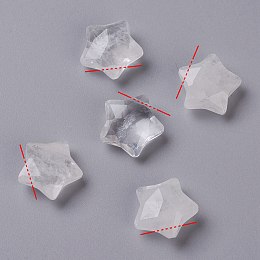 Honeyhandy Natural Quartz Crystal Charms, Star, Faceted, 13~13.5x14~14.5x6~6.5mm, Hole: 0.8mm