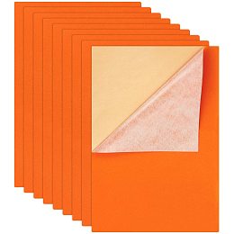 BENECREAT 12PCS Velvet (Dark Orange) Fabric Sticky Back Adhesive Felt Sheet11.5"x15.5", Self-Adhesive, Durable and Water Resistant, Multi-purpose, Ideal for Art and Craft Making