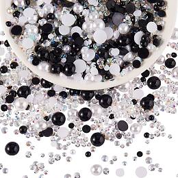 60g Resin patch multi size mixed pearl patch DIY jewelry accessories(2 bags), Mixed Color, 9.8mm