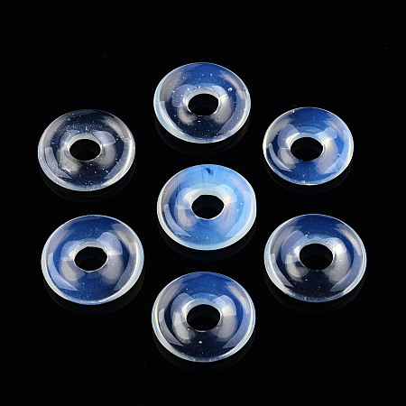 Honeyhandy Opalite Pendants, Donut/Pi Disc, 18x4.5~5.5mm, Hole: 5.5mm