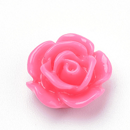 Honeyhandy Resin Cabochons, Rose Flower, Cerise, 10x5mm, Bottom: 7~8mm