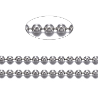 Brass Ball Chains, Long-Lasting Plated, Soldered, with Spool, Cadmium Free & Nickel Free & Lead Free, Platinum, 1.5mm