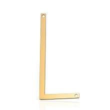 Honeyhandy 201 Stainless Steel Links connectors, Letter, Golden, Letter.L, 37x17x1mm, Hole: 1mm