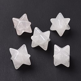 Honeyhandy Natural Quartz Crystal Beads, No Hole, Carved, Merkaba Star, 12.5x12.5x12.5mm