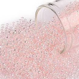 TOHO Round Seed Beads, Japanese Seed Beads, (171L) Dyed Light Pink Transparent Rainbow, 11/0, 2.2mm, Hole: 0.8mm, about 1110pcs/10g