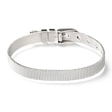 Honeyhandy Non-Tarnish 304 Stainless Steel Watch Bands, Watch Belt Fit Slide Charms, Original Color, 8-1/2 inch(21.5cm), 8mm