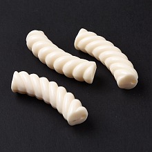 Honeyhandy Opaque Acrylic Beads, Twist, Curved Tube, Old Lace, 33x12x8.5mm, Hole: 1.6mm, about 308pcs/500g