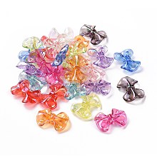 Honeyhandy Transparent Acrylic Imitation Shell Beads, Bowknot, Mixed Color, 23~23.5x31~32x9mm, Hole: 2.5mm