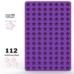 Honeyhandy Food Grade Silicone Wax Melt Molds, For DIY Wax Seal Beads Craft Making, Purple, Star Pattern, 300x200mm