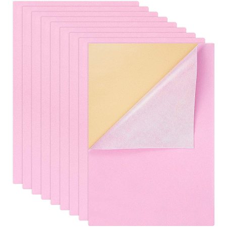 BENECREAT 12PCS Velvet (Pearl Pink) Fabric Sticky Back Adhesive Felt Sheet11.5