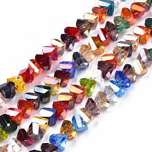 ARRICRAFT Electroplate Glass Beads Strands, Triangle, Mixed Color, 3.5x6x4.5mm, Hole: 1mm, about 100pcs/strand, 13.39''(34cm)