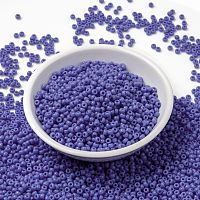 MIYUKI Round Rocailles Beads, Japanese Seed Beads, 8/0, (RR417L) Opaque Periwinkle, 8/0, 3mm, Hole: 1mm, about 866pcs/10g
