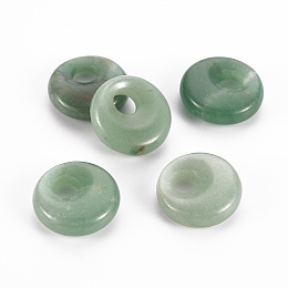 Honeyhandy Natural Green Aventurine Pendants, Donut/Pi Disc, 17.5~18.5x5.5mm, Hole: 5.5mm