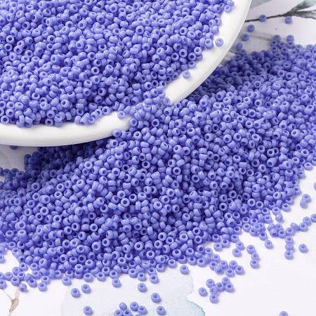 Honeyhandy MIYUKI Round Rocailles Beads, Japanese Seed Beads, 15/0, (RR417L) Opaque Periwinkle, 15/0, 1.5mm, Hole: 0.7mm, about 5555pcs/10g