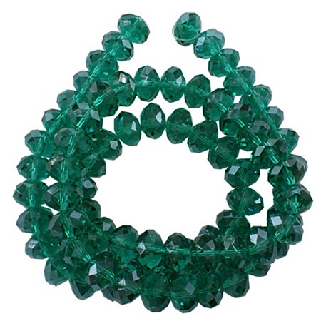 NBEADS 10 Strands Pearl Luster Plated Crystal Suncatcher Faceted Abacus DarkGreen Glass Beads Strands With 8x6mm,Hole: 1mm,About 72pcs/strand