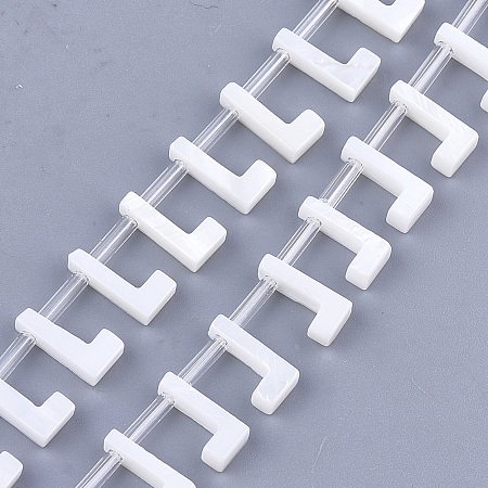 ARRICRAFT Freshwater Shell Beads, Top Drilled Beads, Letter.L, 10x5x3mm, Hole: 0.8mm