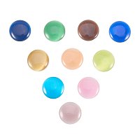 NBEADS 50 Pcs Multi-Color 25mm Natural Gemstone Round Cab Cabochon for Jewelry Making Beads Cabs Findings, Random Color