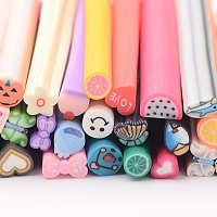 NBEADS 50PCS Mixed Styles Fido Polymer Clay Cane Slices Nail Art Stickers Nail Art Decoration