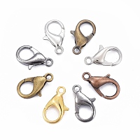 ARRICRAFT Zinc Alloy Lobster Claw Clasps, Parrot Trigger Clasps, Mixed Color, Mixed Color, 14x8mm, Hole: 1.8mm