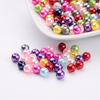 Honeyhandy Mixed Acrylic Pearl Round Beads For DIY Jewelry and Bracelets, 6mm