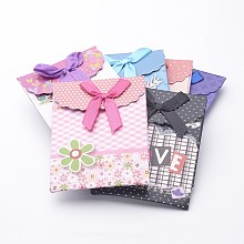 Small Paper Gift Shopping Bags, Rectangle with Bowknot, Mixed Color, 10.5x7.5cm