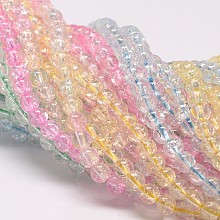 ARRICRAFT Synthetic Crackle Quartz Beads Strands, Round, Dyed, Mixed Color, 8mm, Hole: 1mm, about 50pcs/strand, 15.75 inch