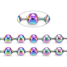 Honeyhandy Ion Plating(IP) 304 Stainless Steel Ball Chains, with Spool, Rainbow Color, 3mm, about 32.8 Feet(10m)/roll