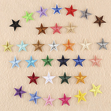 Honeyhandy Computerized Embroidery Cloth Iron on/Sew on Patches, Applique DIY Costume Accessory, Star, Mixed Color, 3x3cm