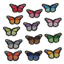 Honeyhandy Computerized Embroidery Cloth Iron on/Sew on Patches, Costume Accessories, Appliques, Butterfly, Mixed Color, 46x78mm