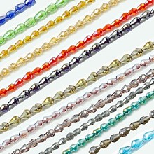 Honeyhandy Electroplate Glass Beads Strands, AB Color Plated, Faceted Teardrop, Mixed Color, 15x10mm, Hole: 1mm, 50pcs/strand, 27.1 inch