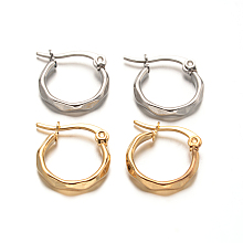 Honeyhandy 304 Stainless Steel Hoop Earrings, Hypoallergenic Earrings, Mixed Color, 16x15.5x2mm, Pin: 0.6x1mm