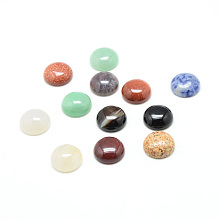 Honeyhandy Natural & Synthetic Gemstone Cabochons, Mixed Style, Half Round, Mixed Color, 10x5mm