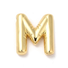 Honeyhandy Eco-Friendly Rack Plating Brass Pendants, Long-Lasting Plated, Lead Free & Cadmium Free, Real 18K Gold Plated, Letter Charm, Letter M, 21~23x13~26x4.5~5.5mm, Hole: 2.5~3.5x1.5~2mm