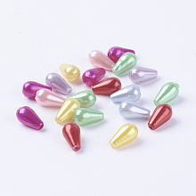 Arricraft ABS Plastic Imitation Pearl, teardrop, Mixed Color, 10x6mm, Hole: 1mm